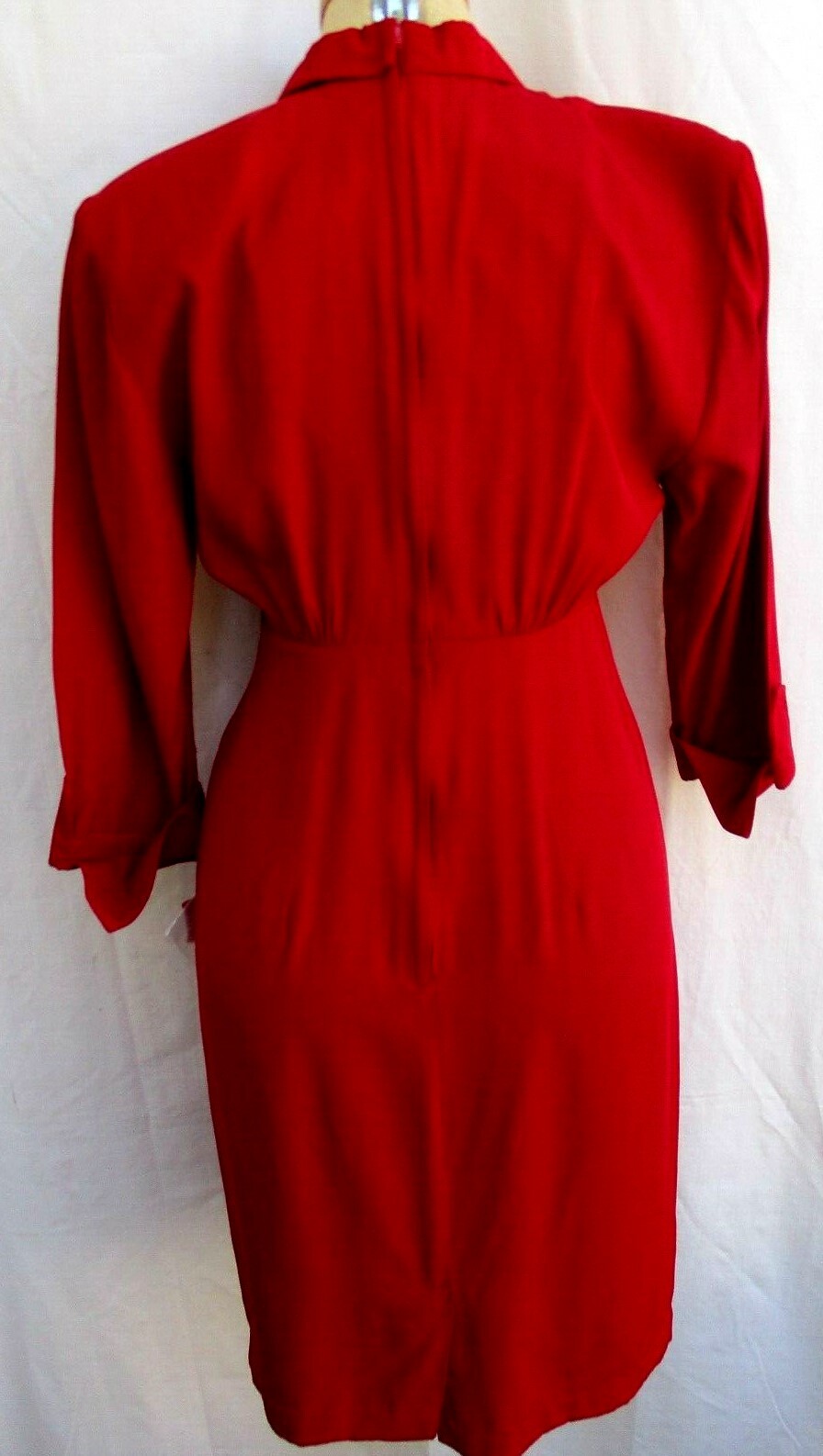 VTG 90’s..DARK RED..RAYON..EMPIRE..SEXY..DRESS..NEW OLD STOCK..sz 4