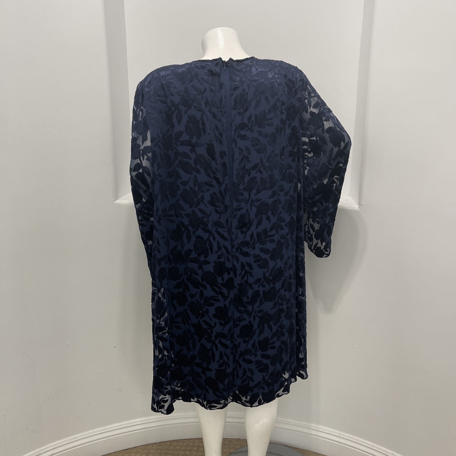 EN FRANCAIS By Huey Waltzer For Saks Fifth Avenue VTg 80’s Dress Blue Size 24
