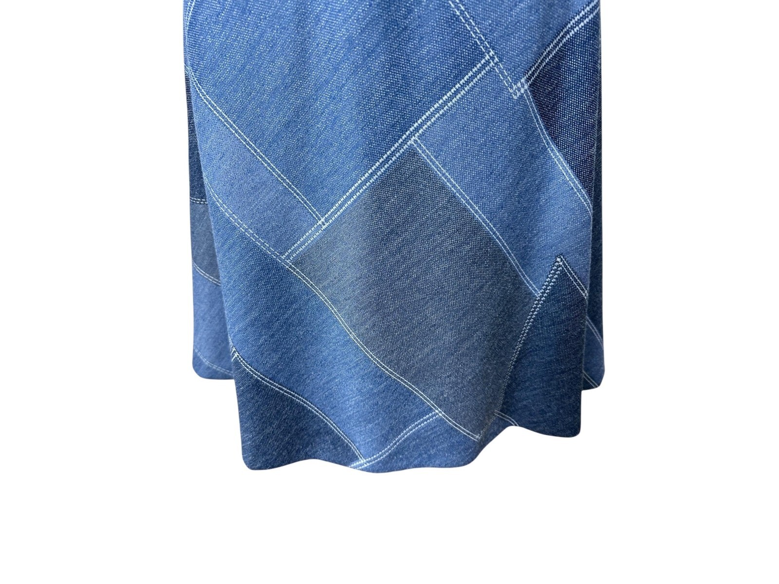 1970s faux denim patchwork dress and blazer by The Kollection Size M