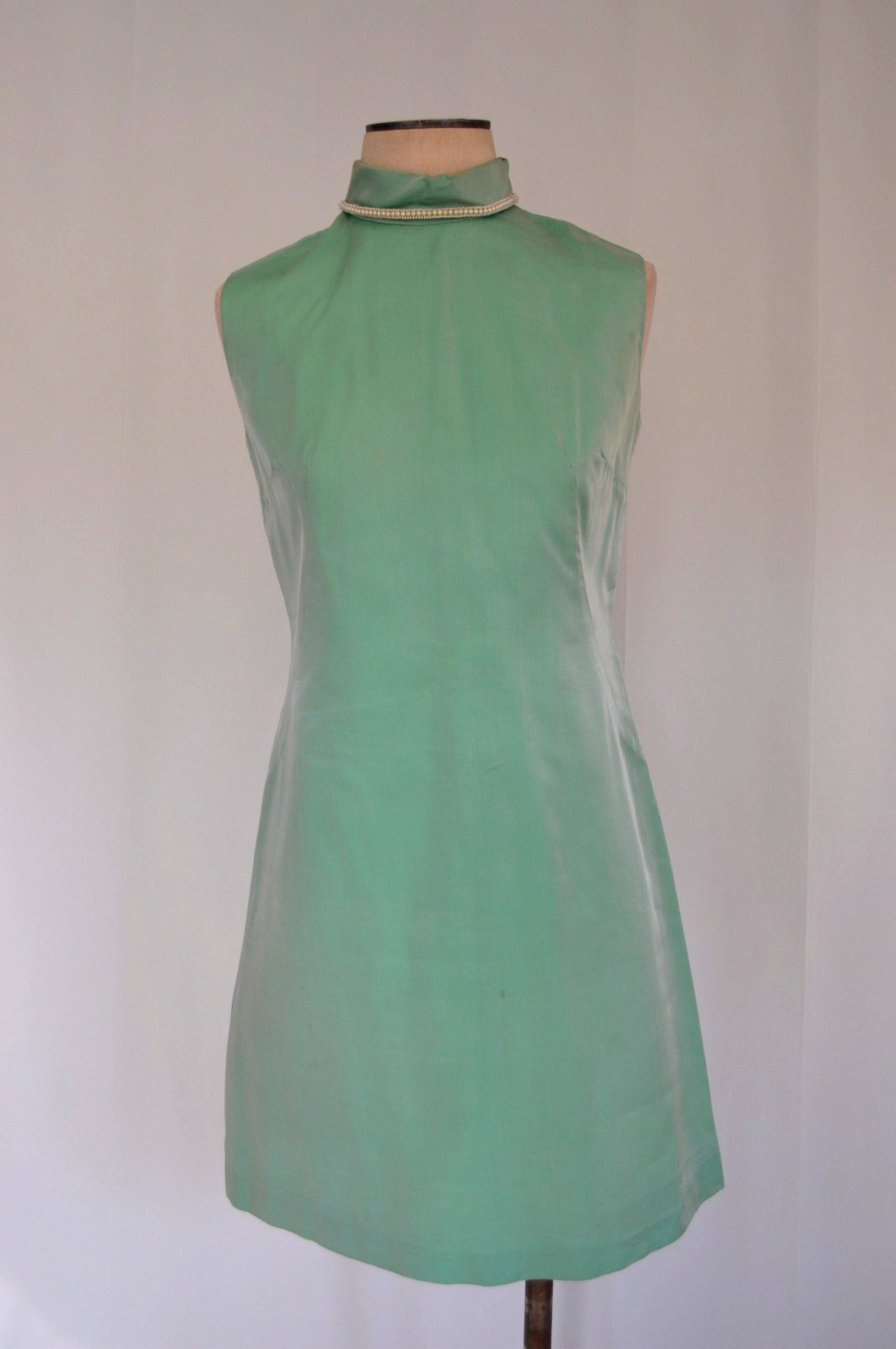 Womens Vintage 1960s Mint Evening Cocktail Sheath Mini Dress With Matching Coat