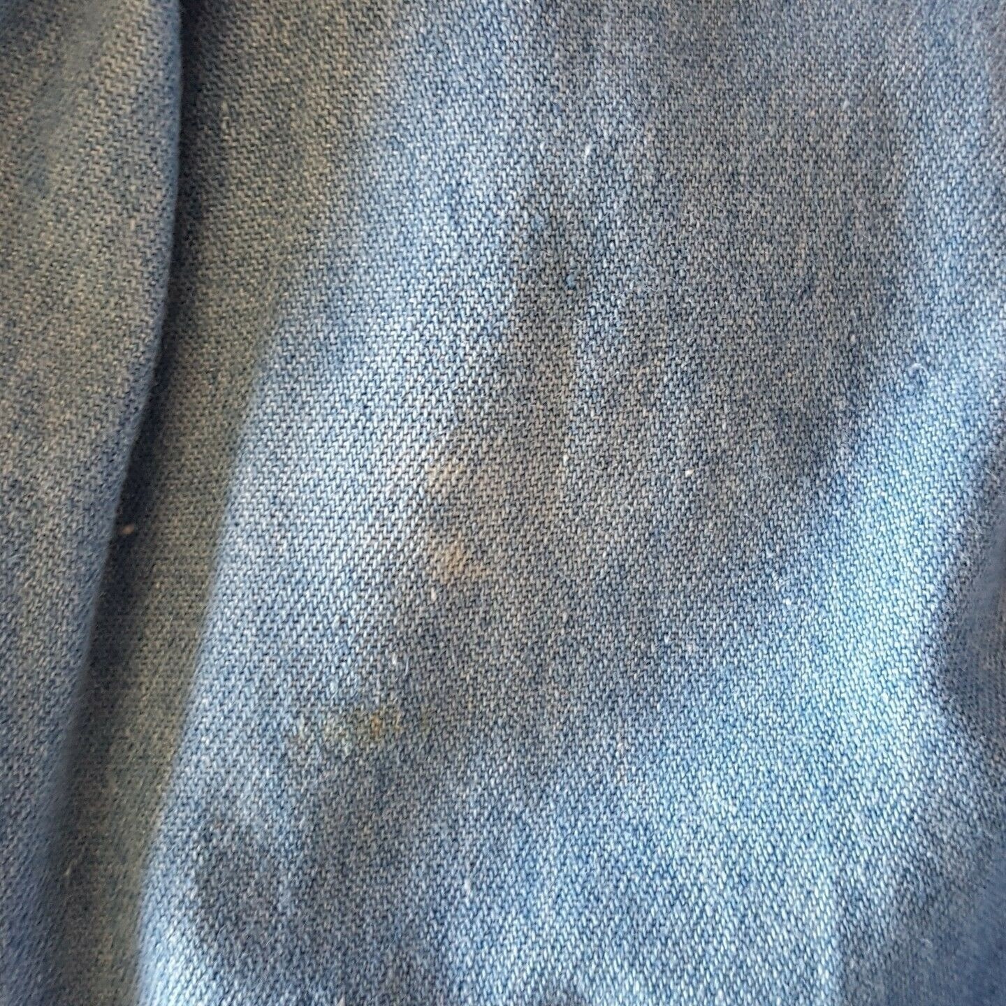 Vintage 80’s Dress 16P Petite Women’s Blue Chambray Cotton Attached Vest