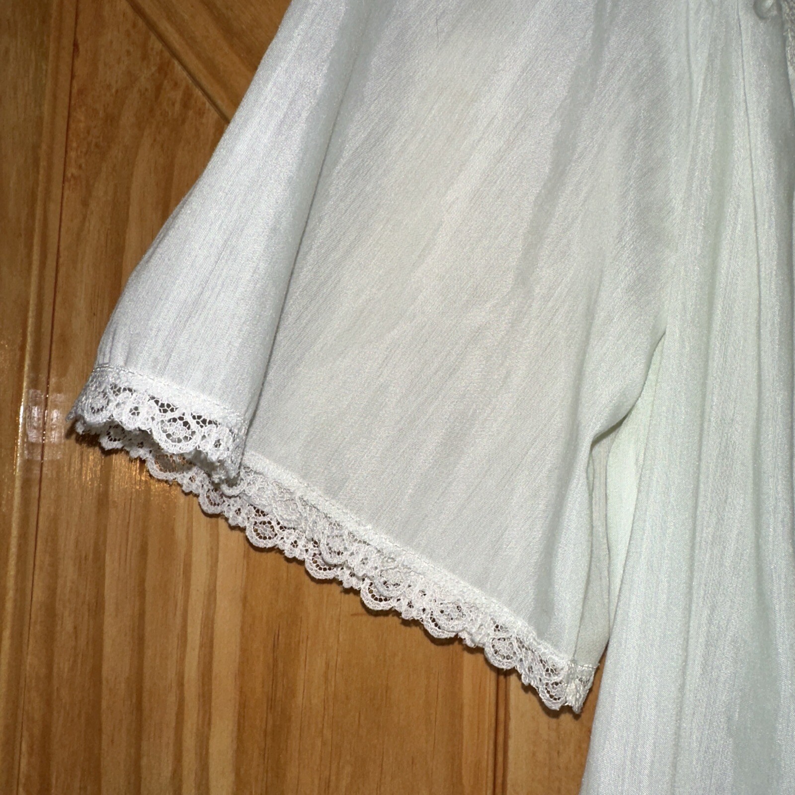 VTG 1960 Barbizon Green Lace Ribbon Rose Nylon Cotton Nightgown & Robe Set Small