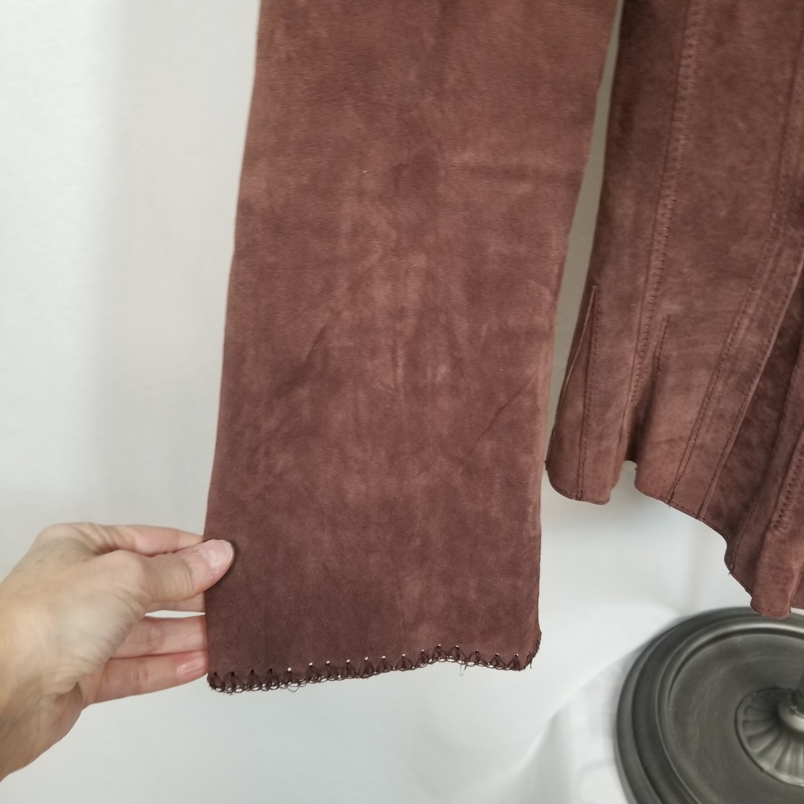 VTG Newport News Chestnut Brown Genuine Suede Womens Sz 16 Stylish Blazer