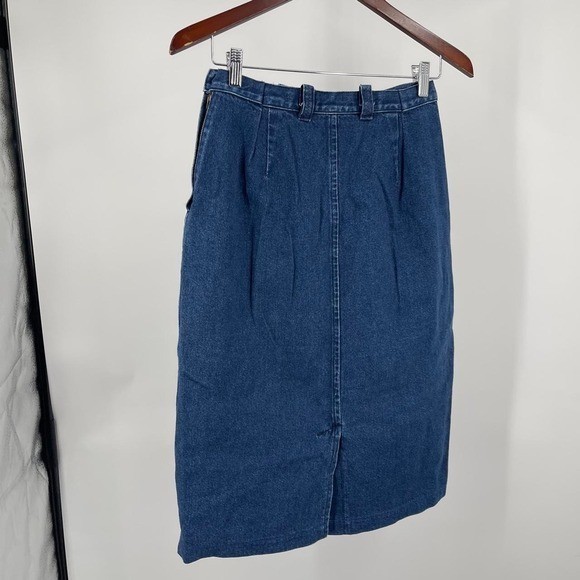 Vintage 90s Denim Pencil Skirt Retro Classic Small 26 Western Timeless Country