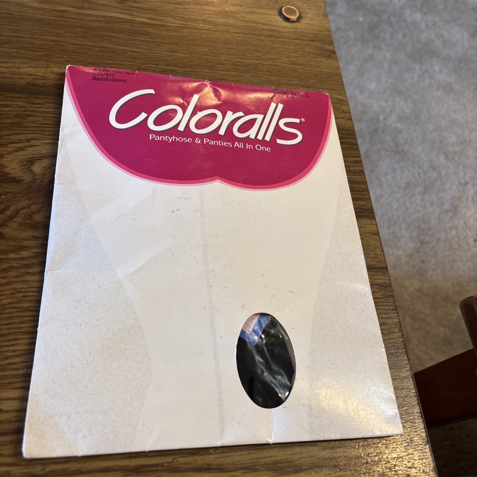 Coloralls Pantyhose & Panties All in One Black, Sz AB Sandalfoot NEW NOS