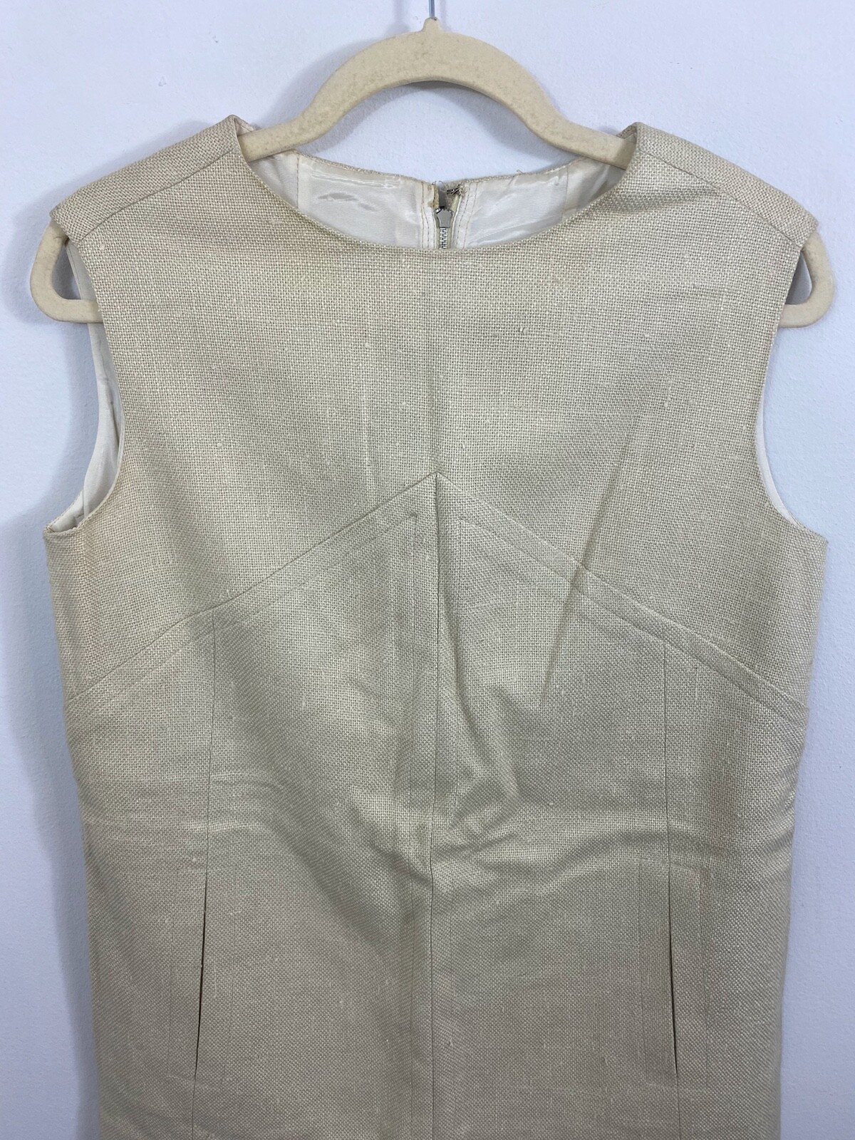 Vintage Anjac Fashion Styled by Jack Needleman Shift Tunic Pockets Burlap Linen