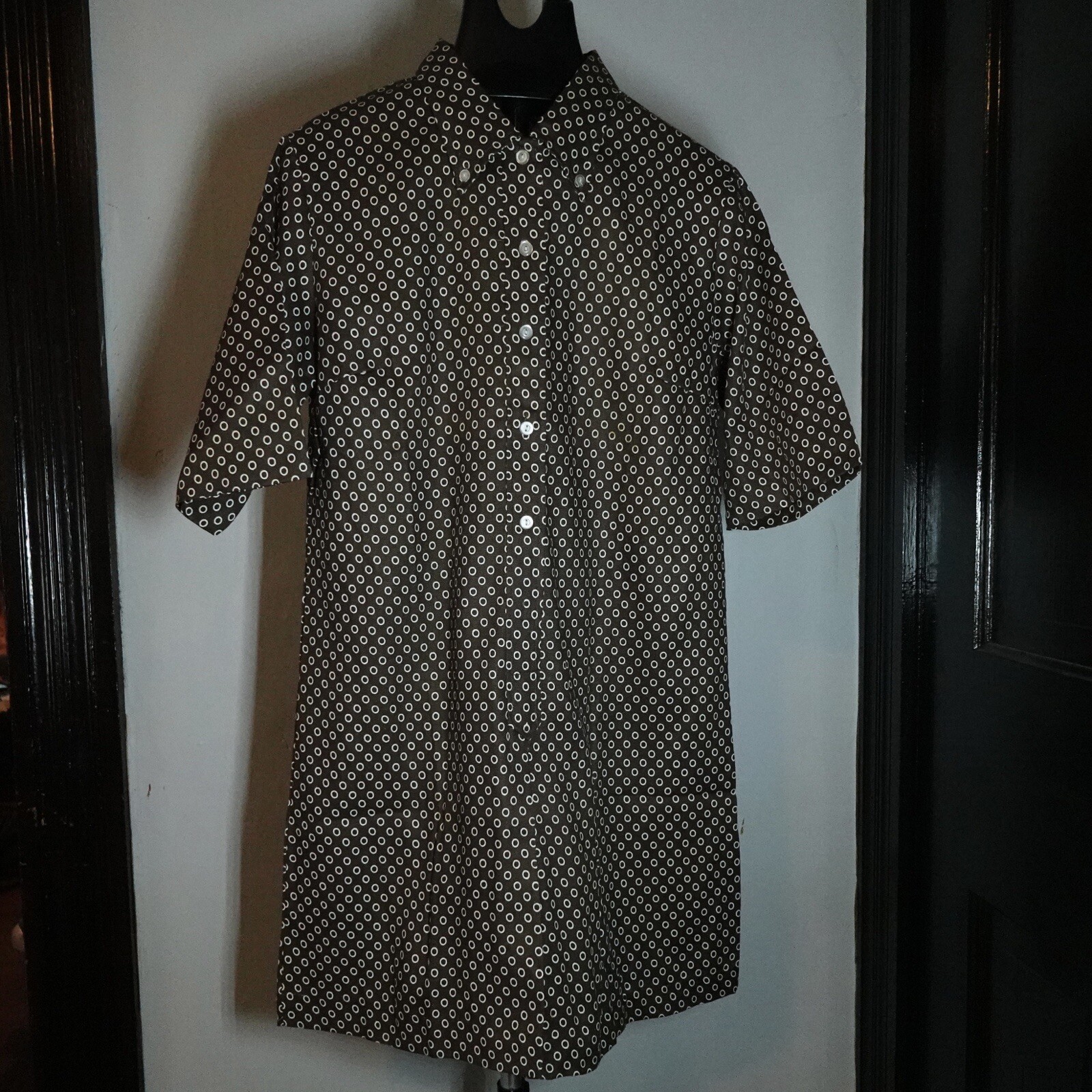 Vintage 60s Mod Scooter Shift Dress Skort Polka Dots Sz 18 100% Cotton