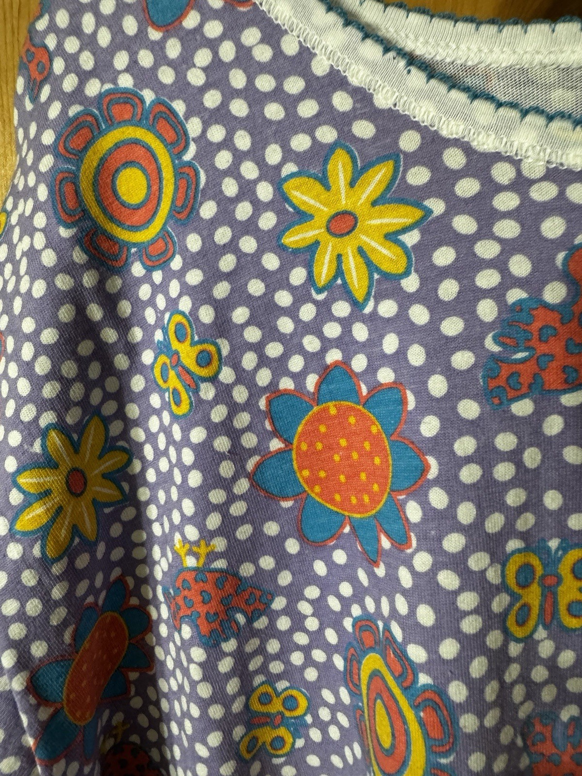 VTG 90s Sara’s Prints Natural Fiber Clothing Sleep Shirt Size Small Flowers Sun