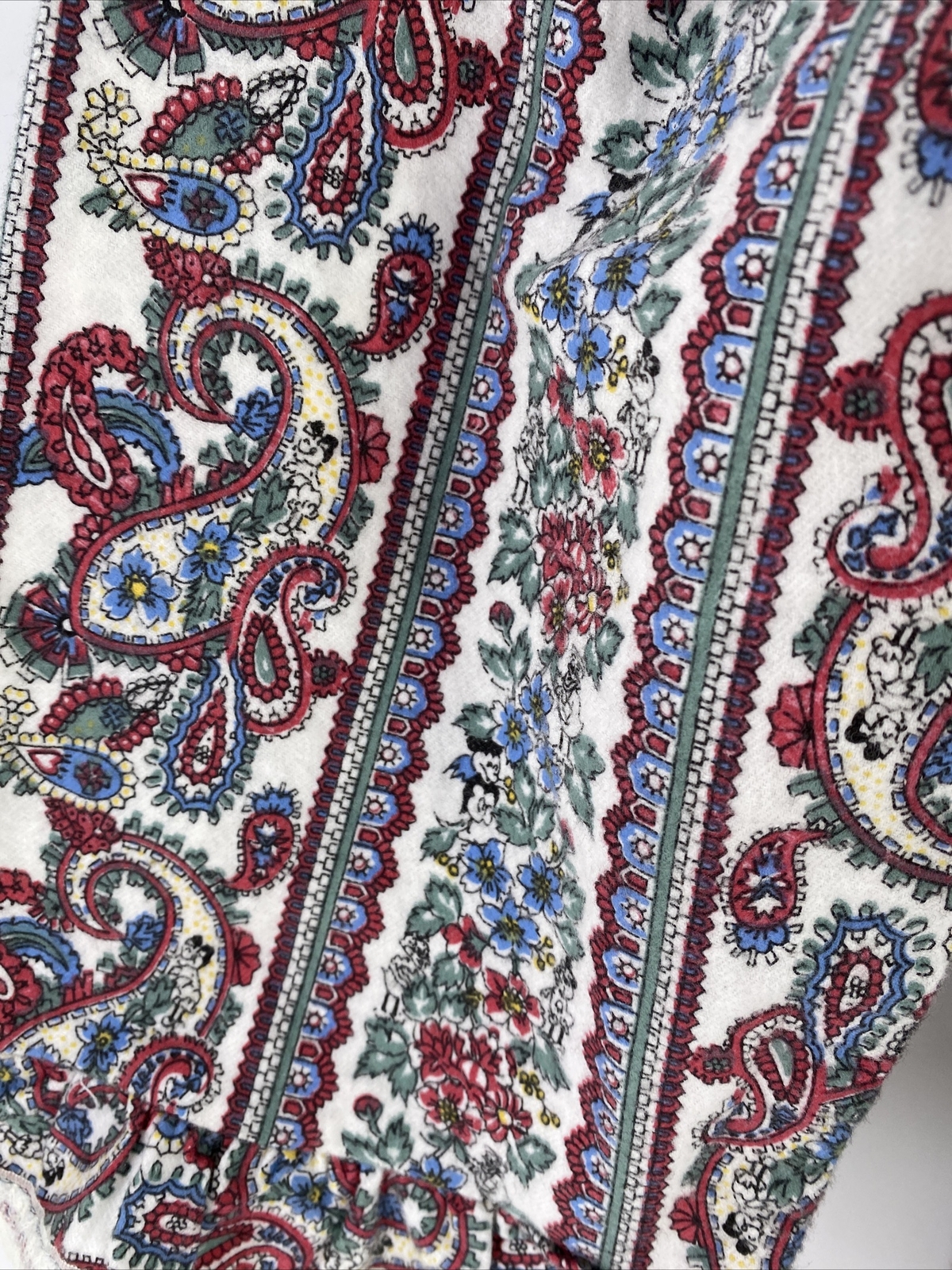 Vtg Woman Carriage Court Nightgown M Flannel Paisley Floral Pearl Snap Front
