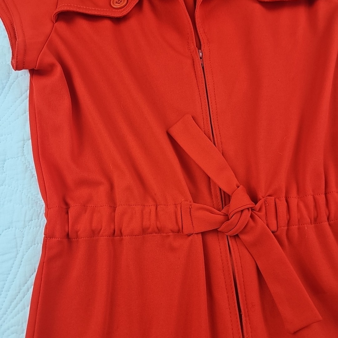 VTG 70’s PBJ Orange Coral Short Sleeve Jumpsuit VTG Size 9 Small