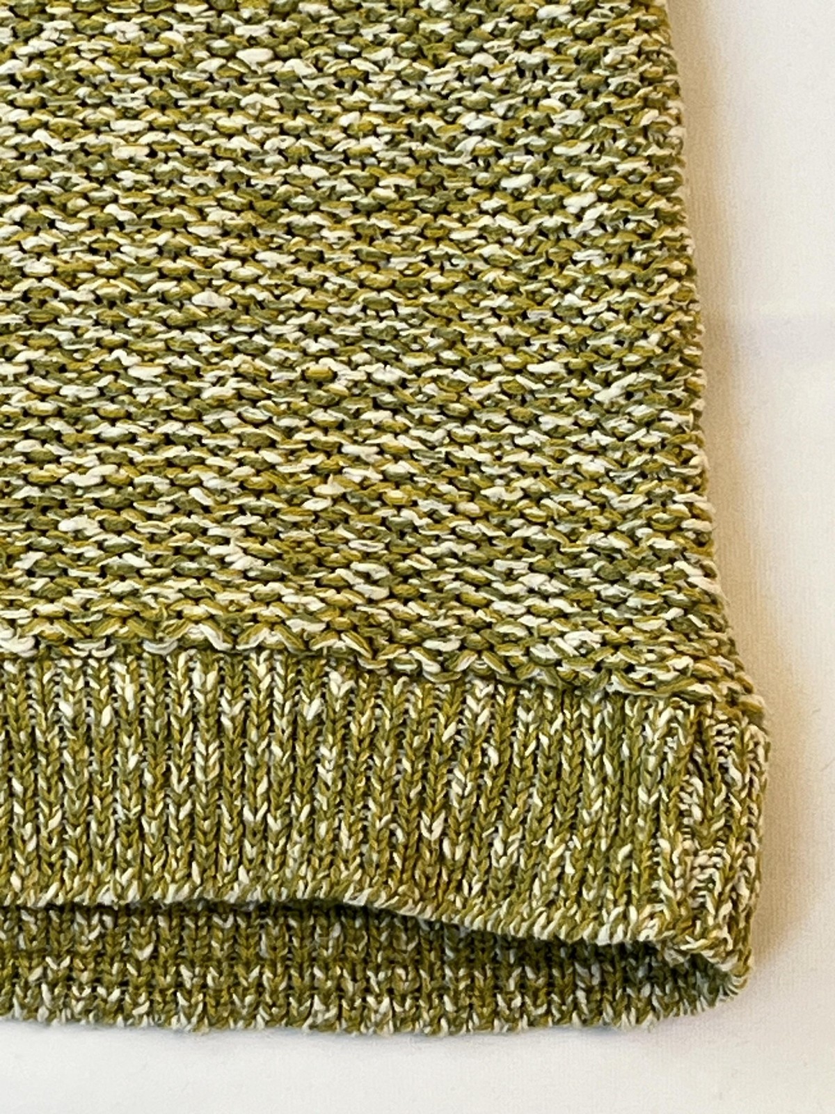 Vintage 50s Caldwell Knit Rite Hand Knit Sweater Short Sleeve Lg Green Yellow