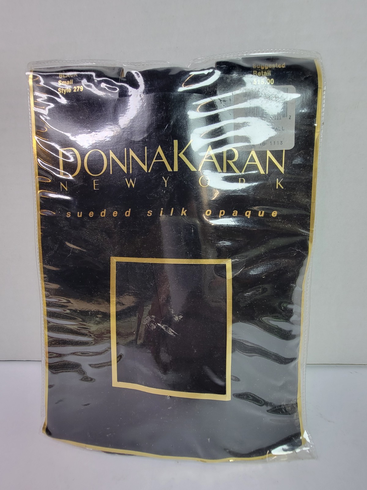 Vintage Donna Karan New York Sueded Silk Opaque Tights Small Black Style 279