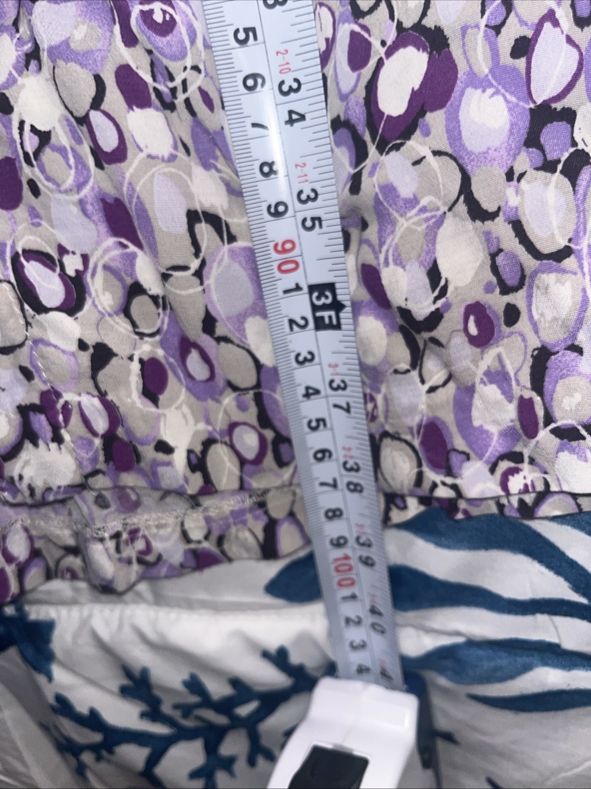 Vintage 90s Dressing Clio M Dress 100% Rayon Floral Purple Geometric Made USA