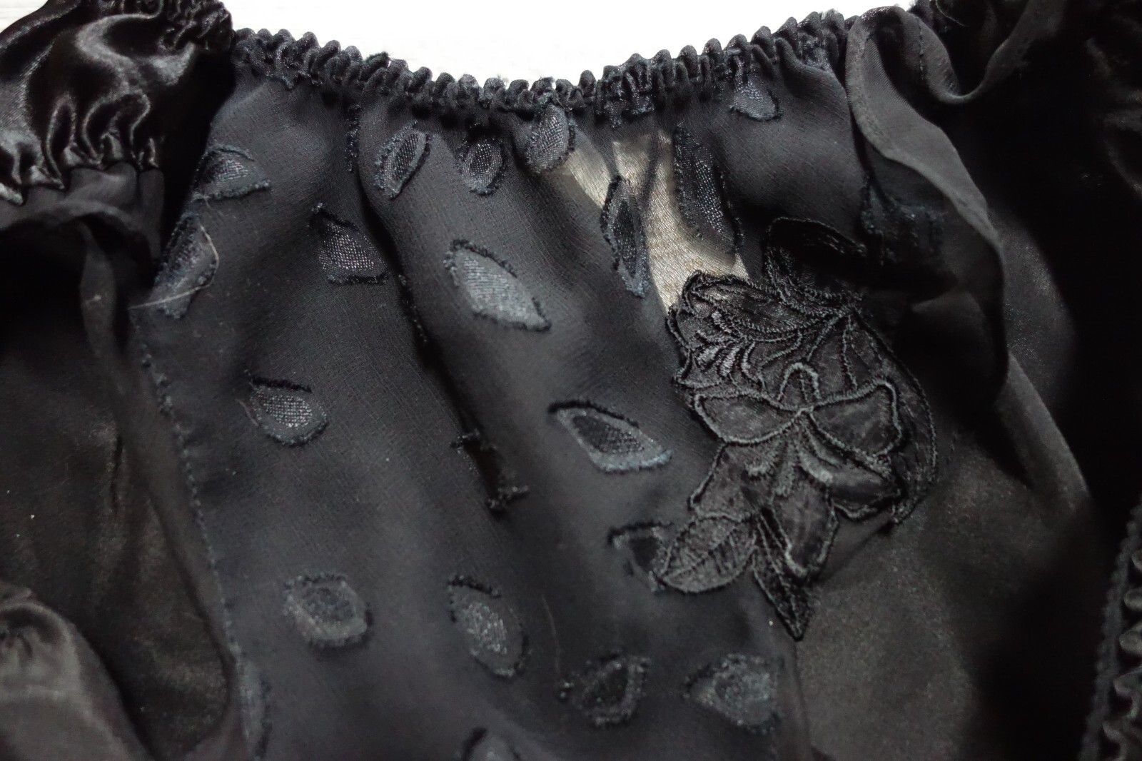 Vtg Gold Label Victoria’s Secret Panties Satin Lace S Wet Look Chiffon Panel
