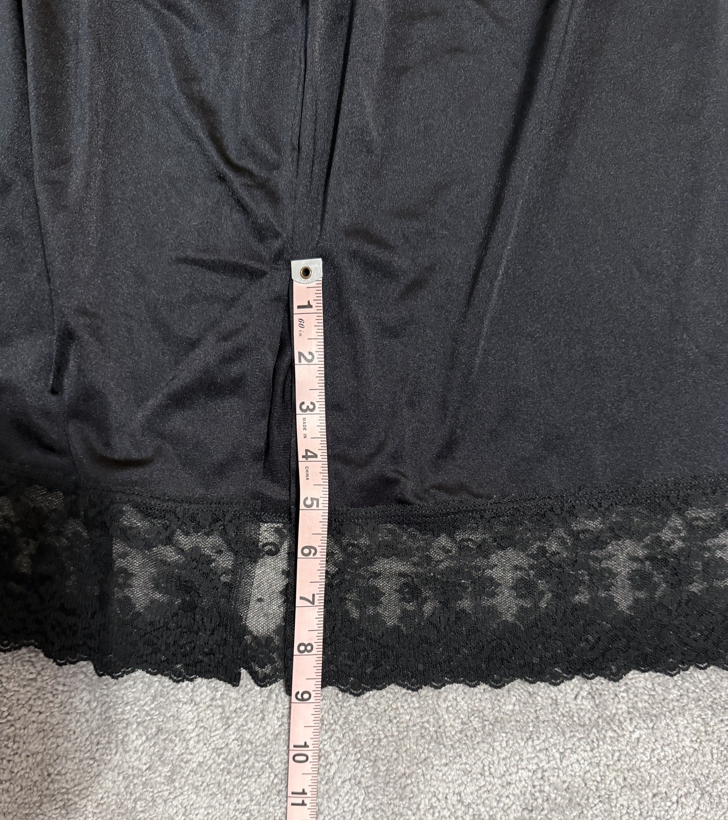 Vtg Cabernet Black Lace Nylon Half Slip XL
