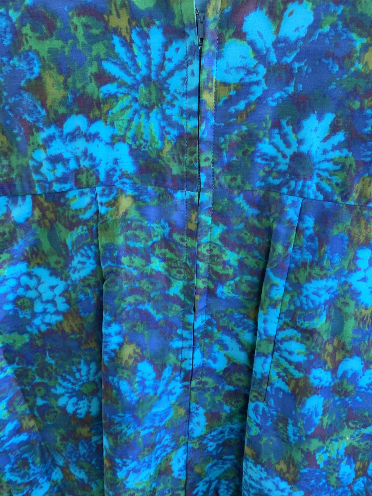 Vintage Mid Century 1950’s Wiggle Floral Silk Dress Couture ELAINE TERRY JRS