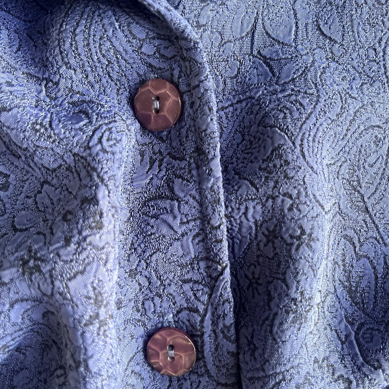 Vintage Just In Thyme LTD Paisley Jacquard Blouse Size 14 Button Front