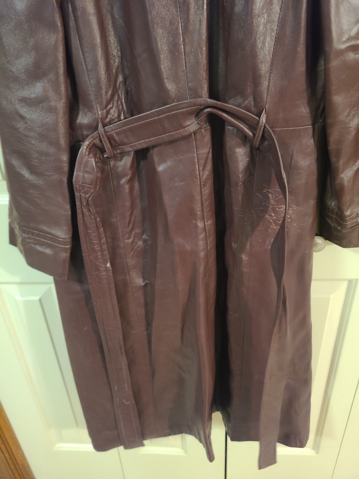 Vintage Golet Leather Coat Womens Sz 12 Dark Red Mid Century 50s 60s Gole’t