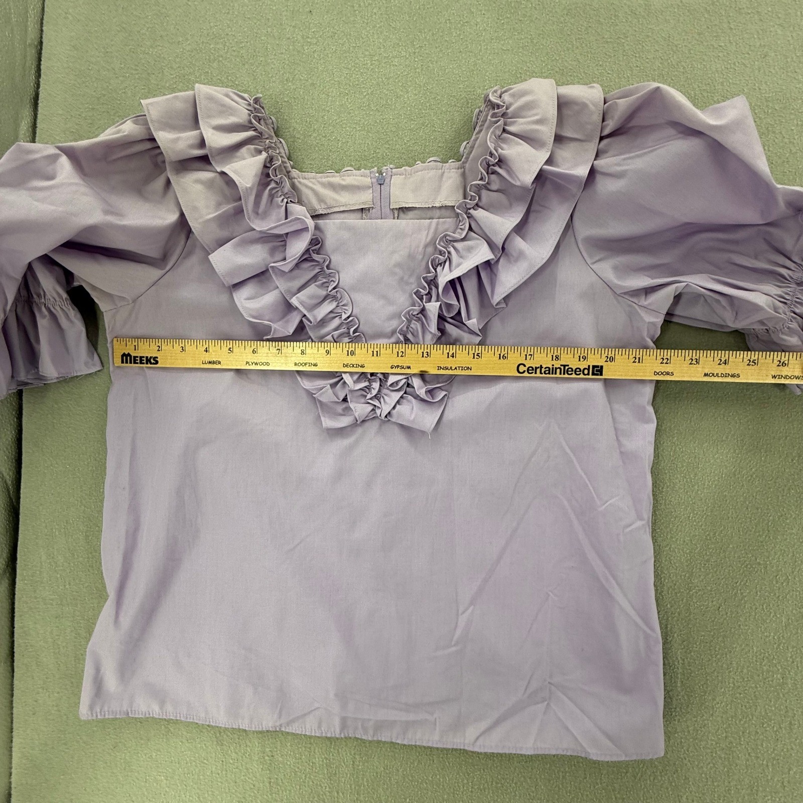 Vintage Square Dance Tiered Western Prairie Lavender Full Circle Skirt Blouse XL