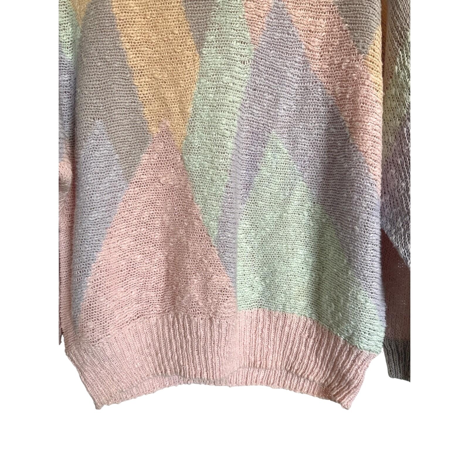 Vtg Renee Tener for Jeanne Pierre L Pastel Sweater Coquette Soft Girl Cozy Knit