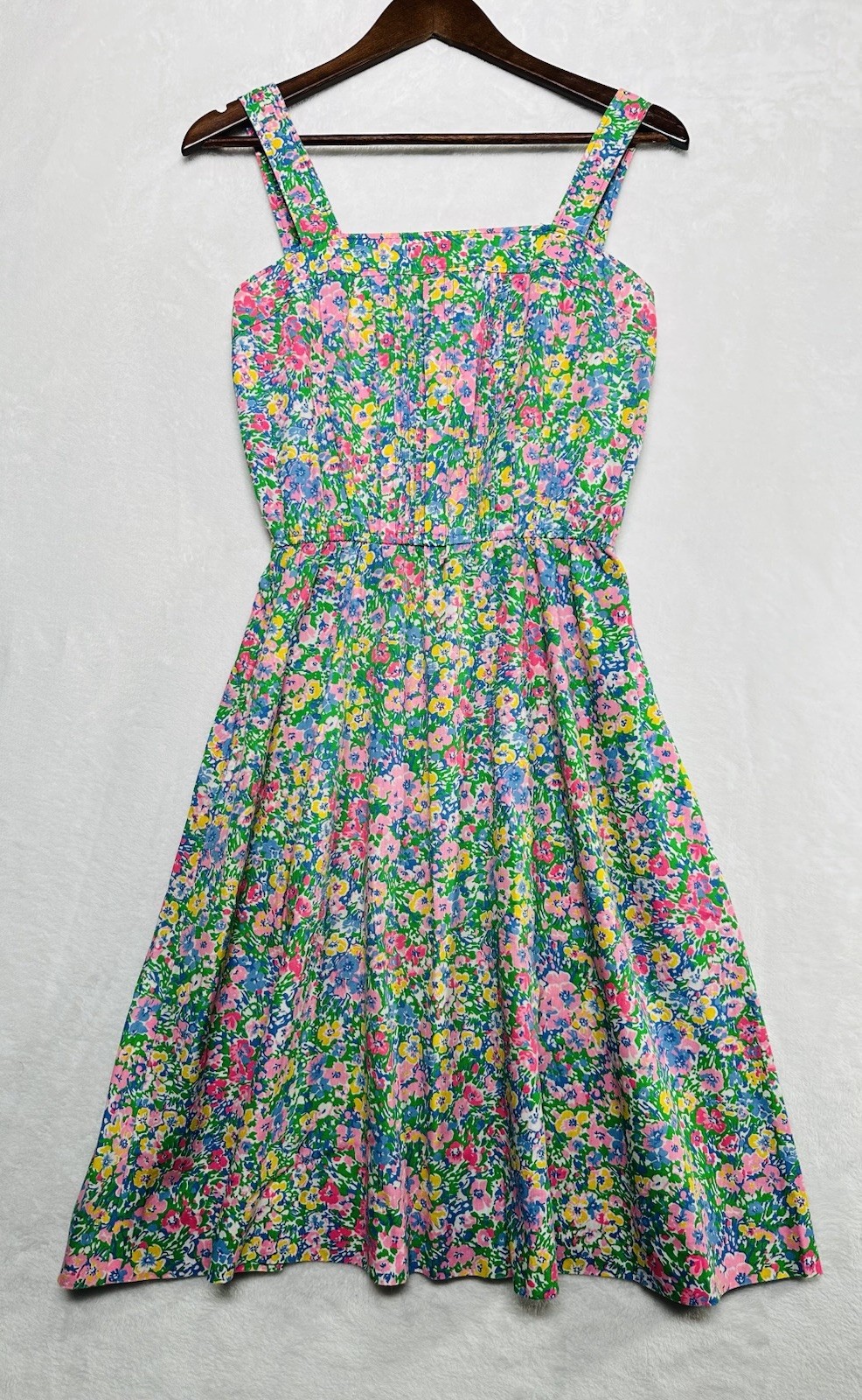 VTG 50s 60s Jenni Floral Midi Dress Sundress Sz XS – Small Pockets Cottagecore