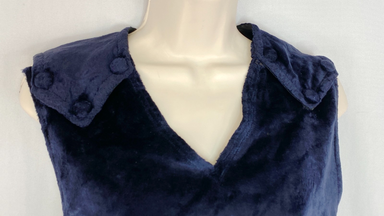 Vintage 1910s 1920s blue silk velvet top XS S sleeveless blouse pullover antique