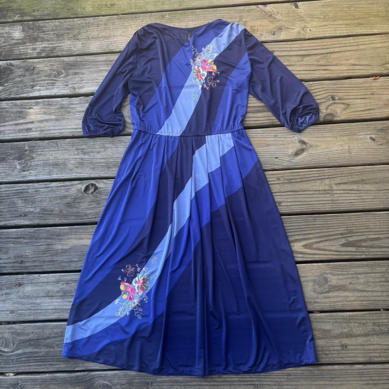 VTG Wilkes USA Blue Floral Dress – Med
