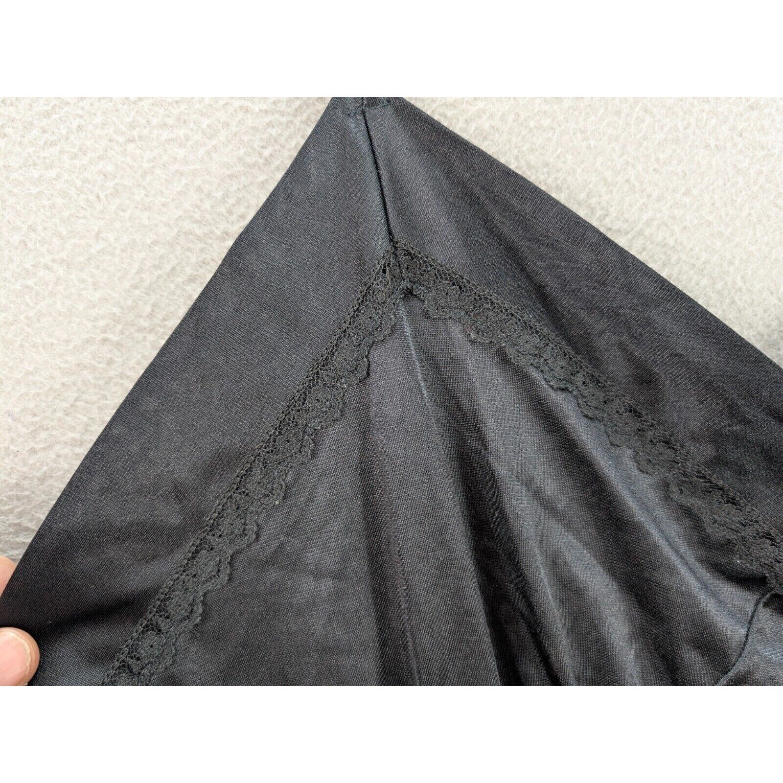 Vintage Velrose 100% Nylon Black Night Gown Lingerie Lace Mexico Women’s Size 42