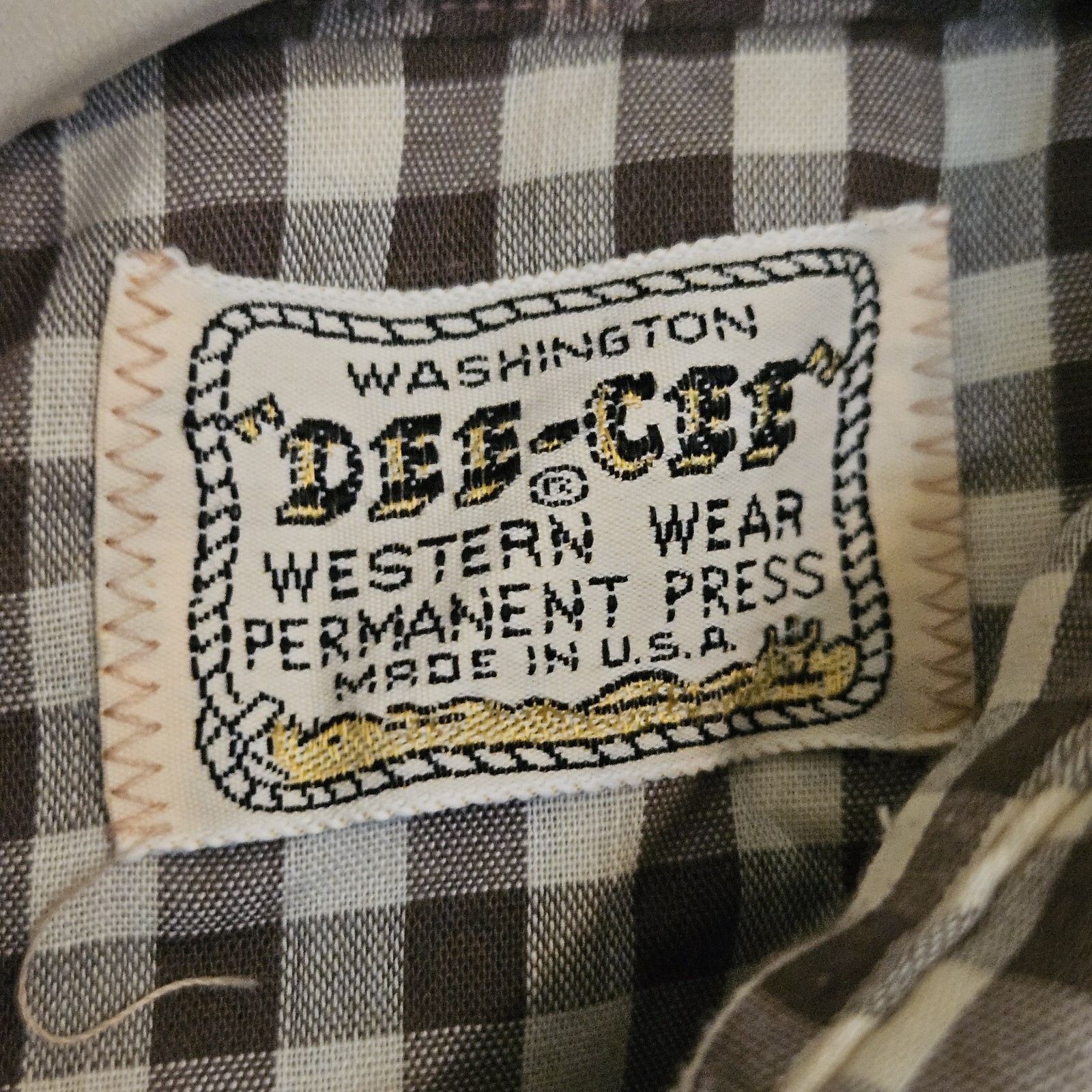 Vintage 80s Dee Cee Brand Western Pearl Snap Shirt Women’s 16-34 Brown Check USA