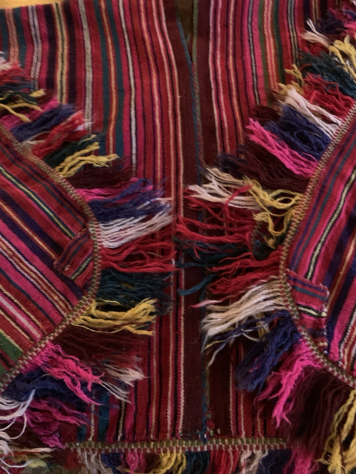 Vintage Poncho Hand Woven Bolivian Wool Poncho Rare