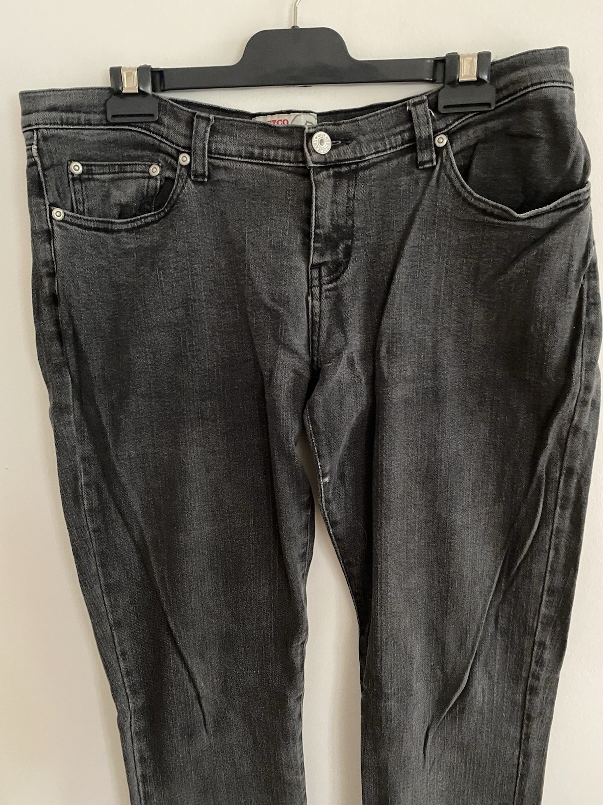 WESTCO Y2K Womens Grey Straight Leg Denim Stretch Jeans Size 14 Vintage Pocket