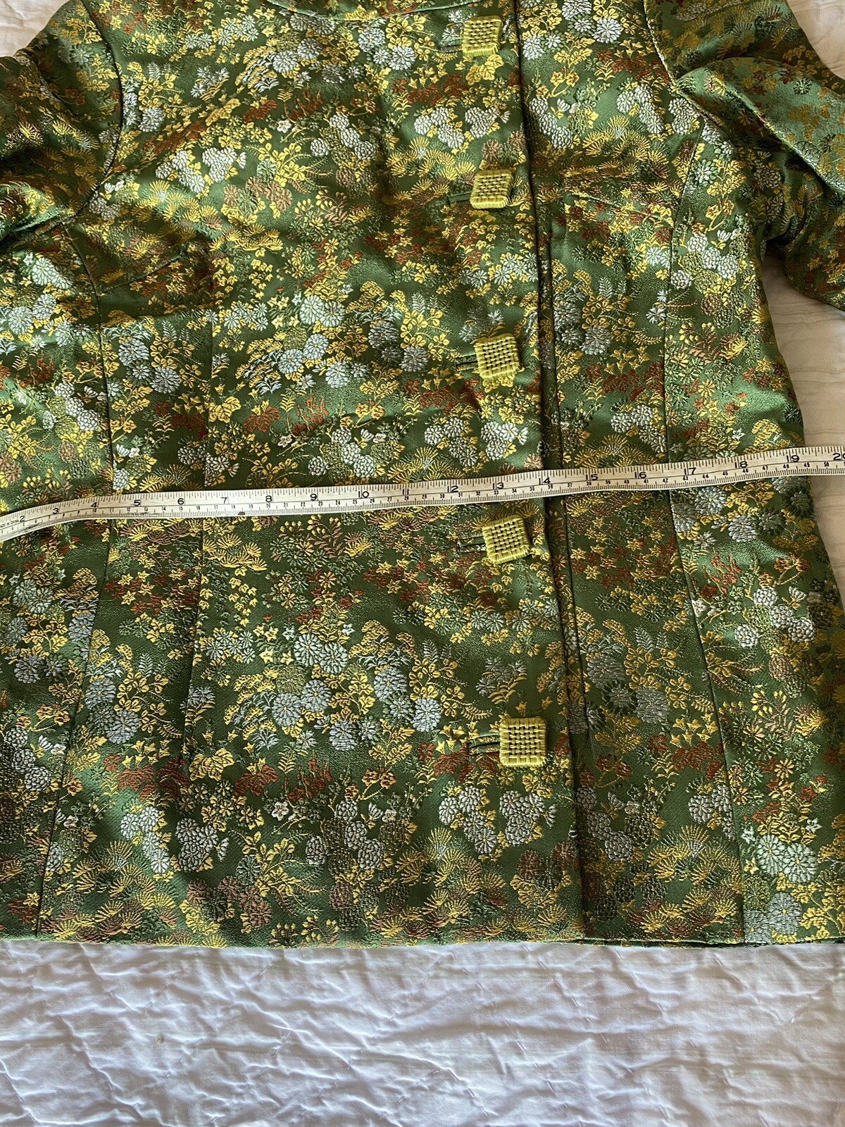 Vintage 1960’s Hand Tailored 2 Pc. Asian Brocade Neru Collar Suit