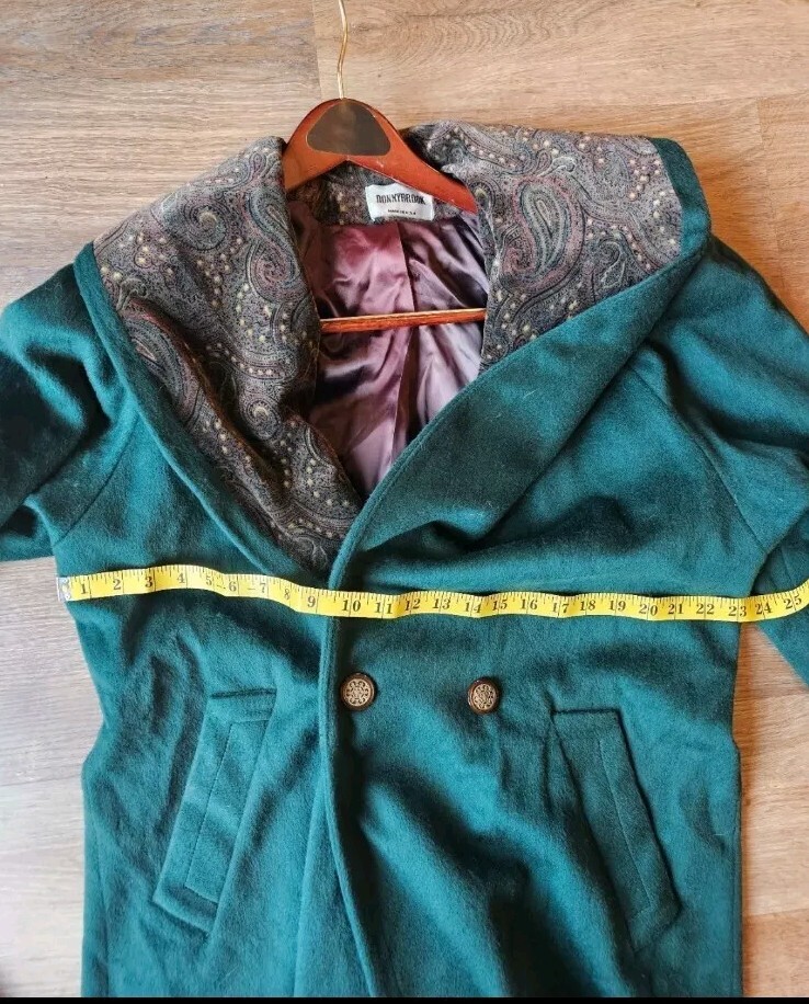 Vintage Donnybrook By FORECASTER emerald green wool blend trench coat
