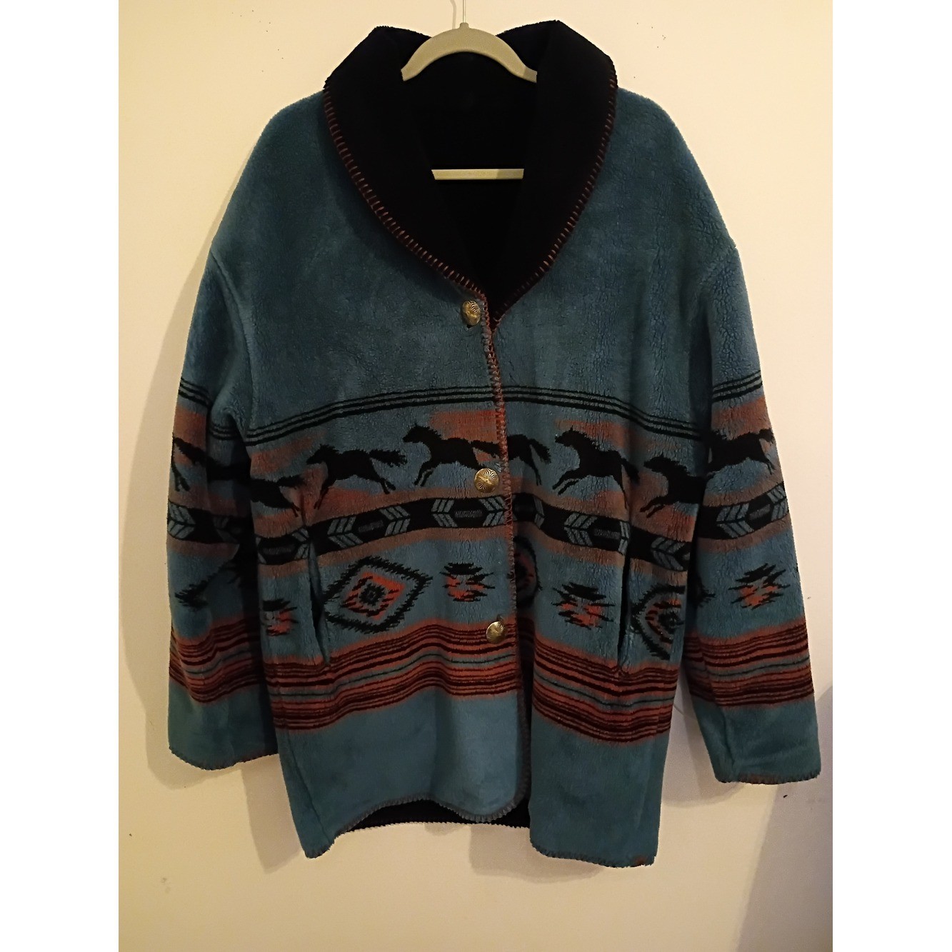VTG Coldwater Creek Women’s Reversible Fleece Western Jacket Sz XL