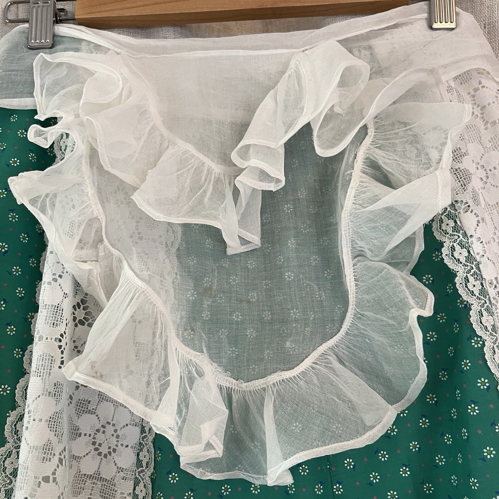 Vtg Carefree Fashions Lace Floral Panel Skirt Cottagecore Boho Peasant Prairie