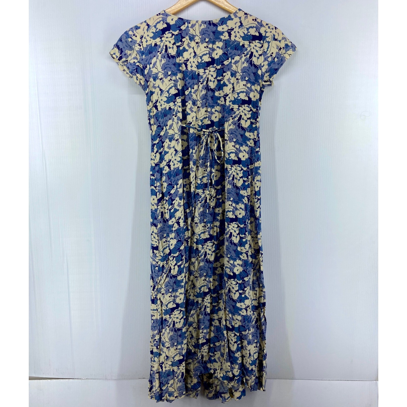 VTG 80s 90s Limited America Blue Dream Floral Maxi Dress Womens XS