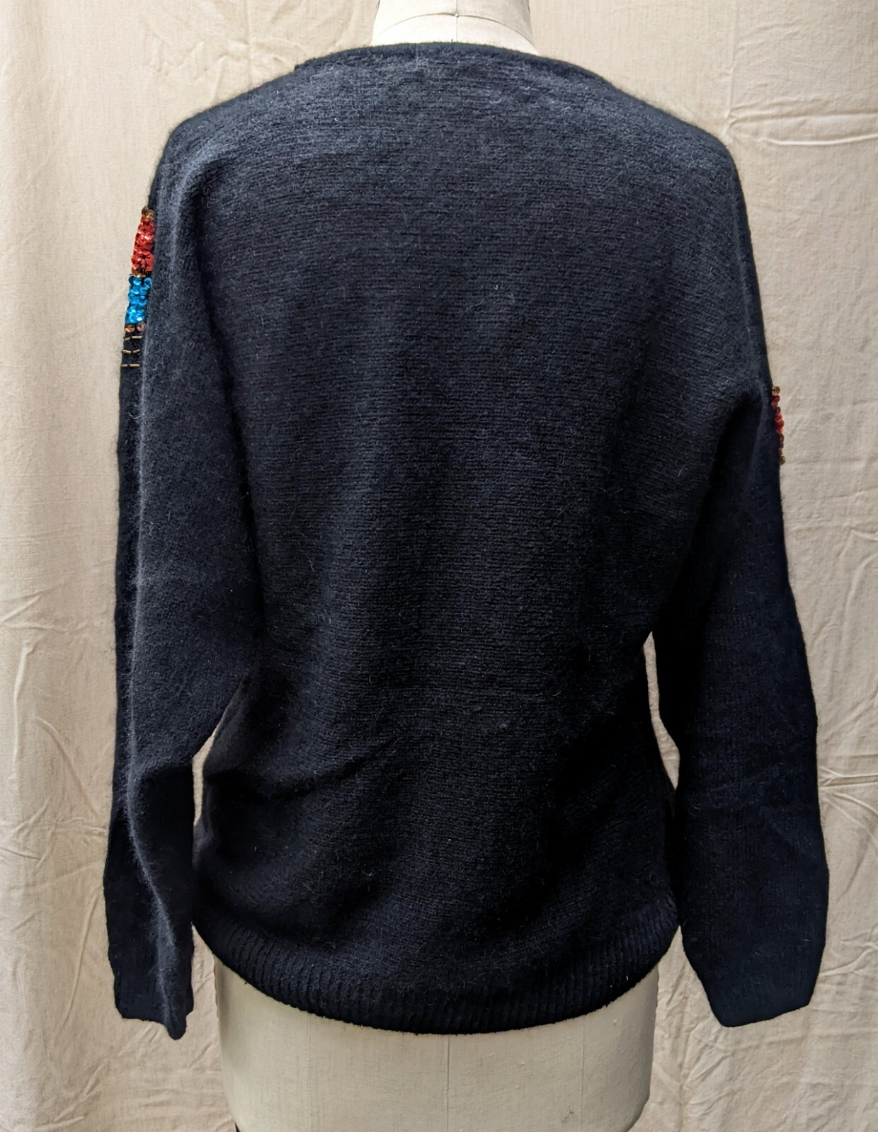 vintage WORK IN PROGRESS Gladys Bagley EMBELLISHED SWEATER sequin ANGORA