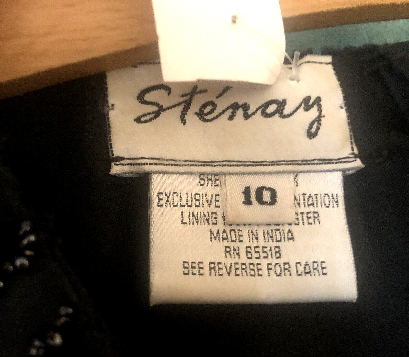 Vintage STENAY Sequin & Beaded Black Silk TOP, Sleeveless, Velvet Flowers, Sz 10