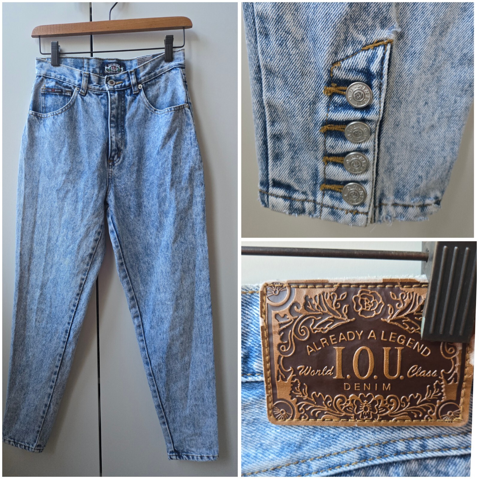Vintage 80s 90s Mom Jeans High Waisted Acid Washed Denim 100% Coastal Chic S