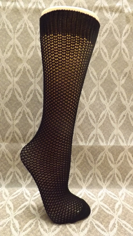 Vtg 1960’s FIshnet Socks Black Nylon sz 6-8 1/2 NOS Sexy School Girl Stockings