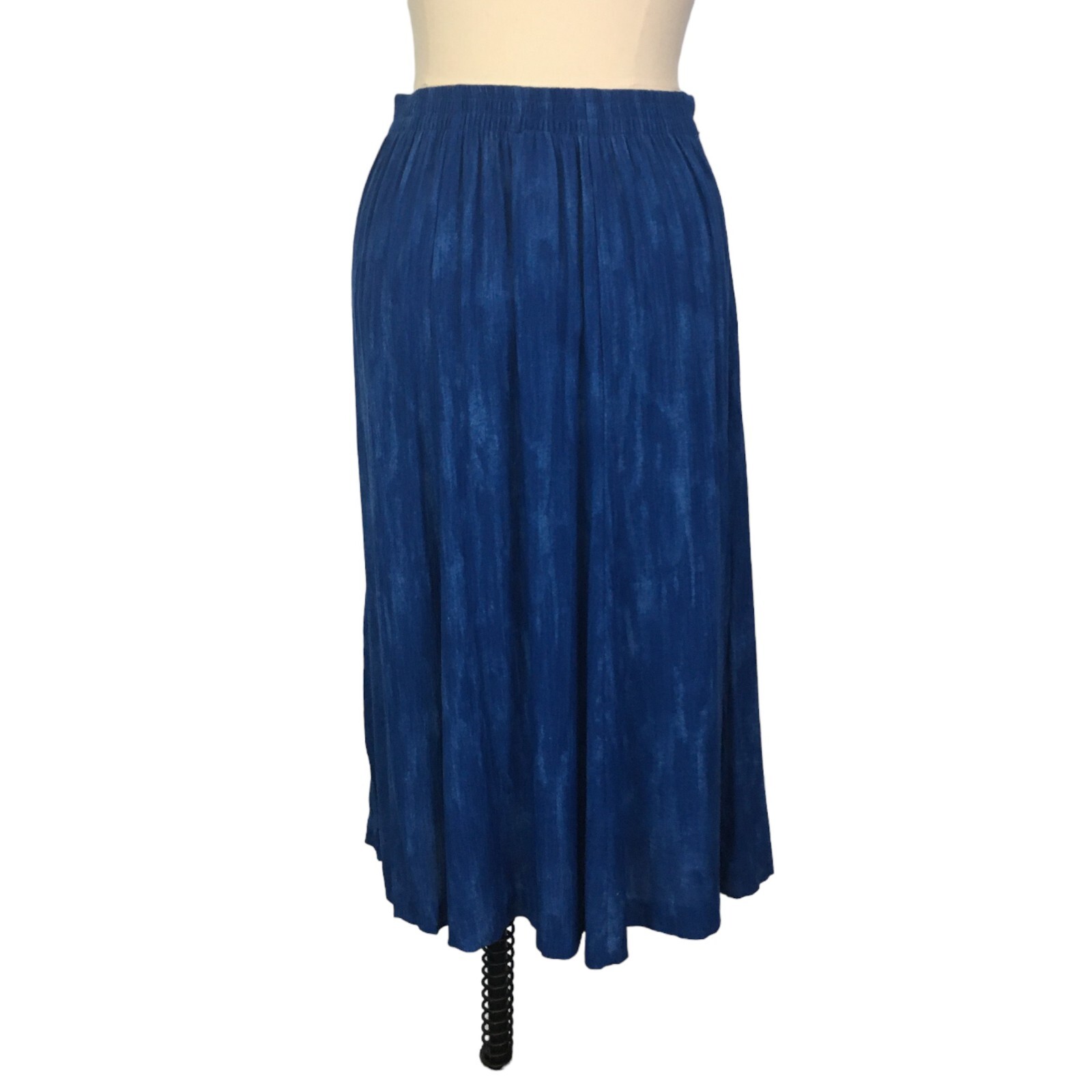N Touch Vintage Womens Blue Rayon A-Line Midi Skirt, size 10, 26 – 30 waist