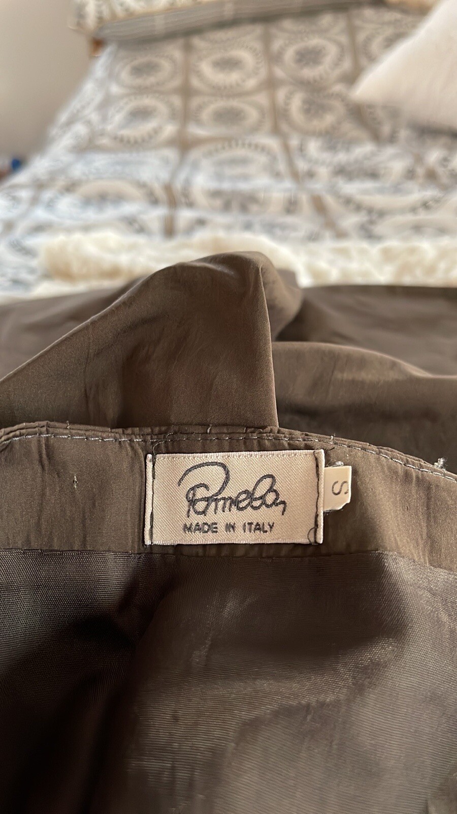 Pamela ” Edwardline” Made In Italy Vintage A-Line Mini Skirt Olive Green Size S