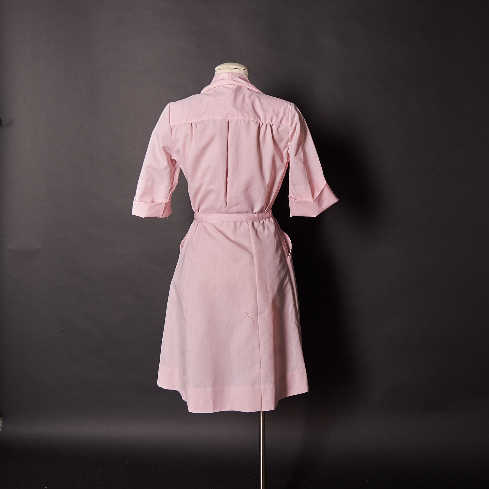 1970s Pink Candy Stripper Nurses Dress Uniform