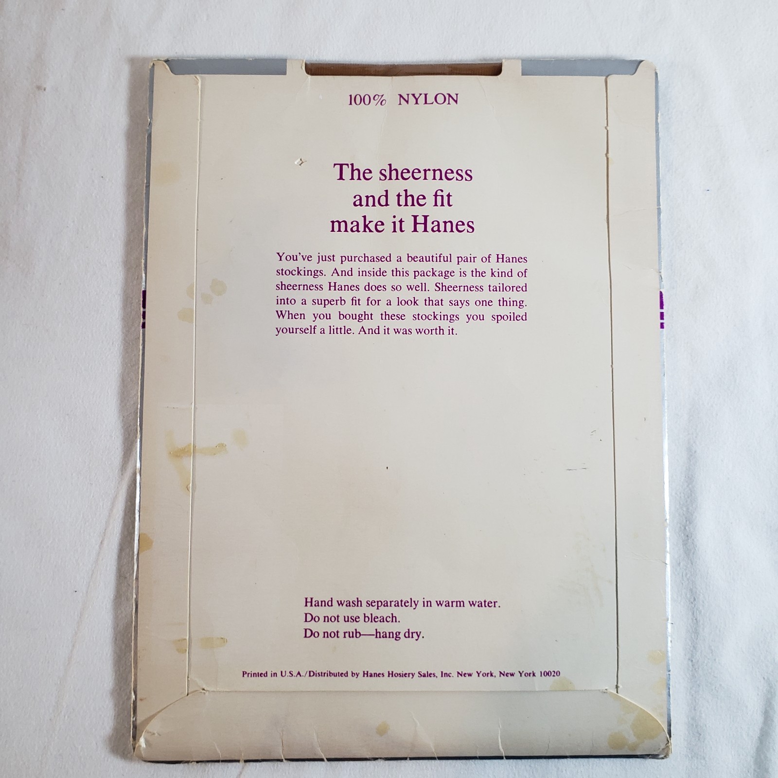 Hanes 415L 10-1/2L 10.5L 1 Pair Stocking South Pacific Reinforced Sheer VTG NOS
