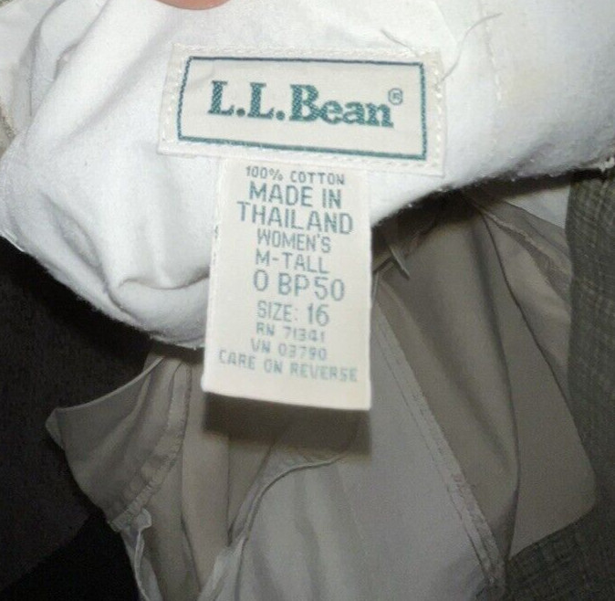 Vintage 80s LL Bean KHAKI Trouser Pants 34” HIGH RISE Waist 3 Pocket 16