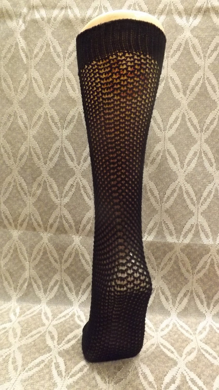 Vtg 1960’s FIshnet Socks Black Nylon sz 6-8 1/2 NOS Sexy School Girl Stockings