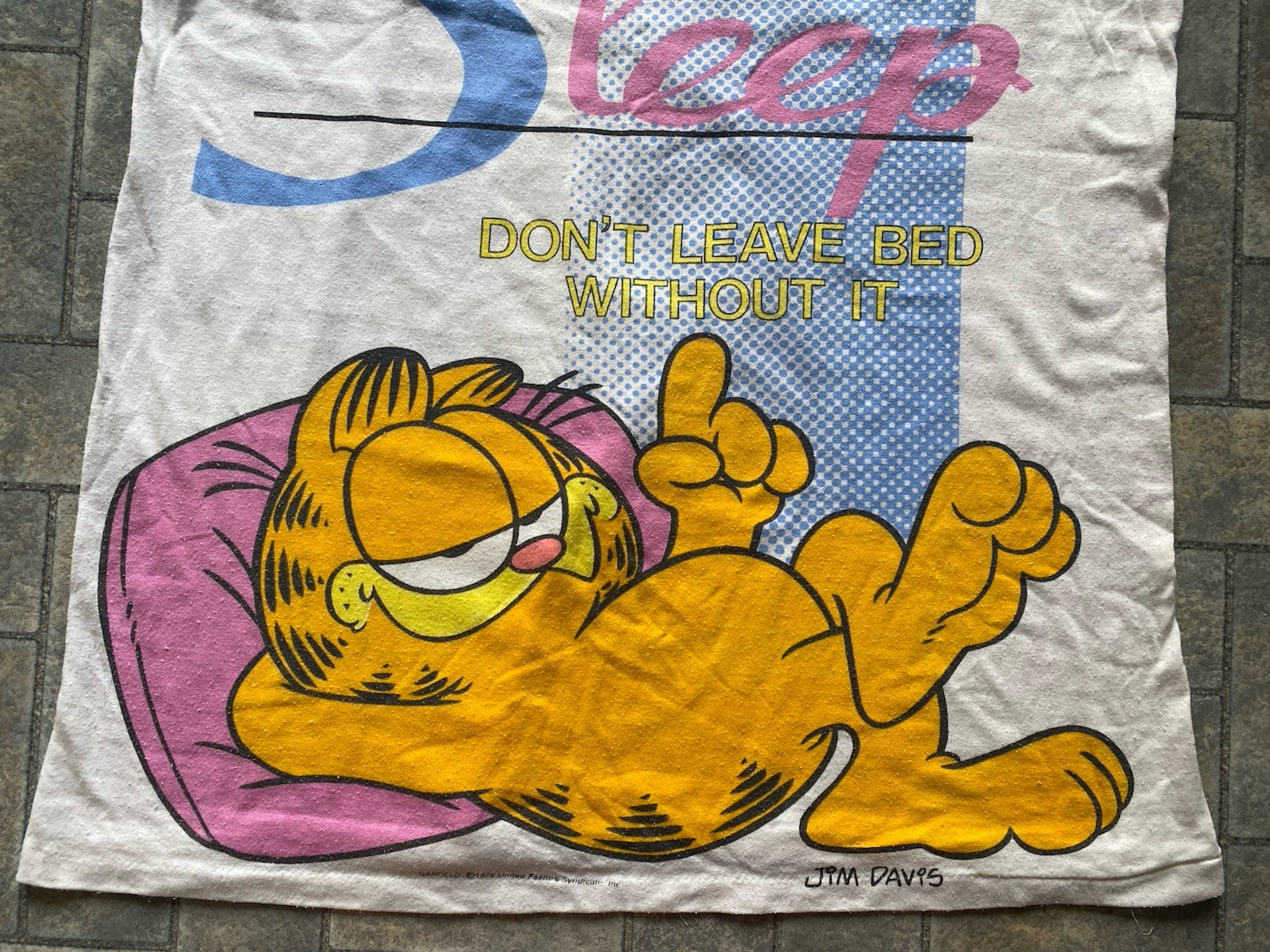 Vintage 1978 Garfield Cat Nightgown Sleep Shirt One Size Fits All Applause VTG