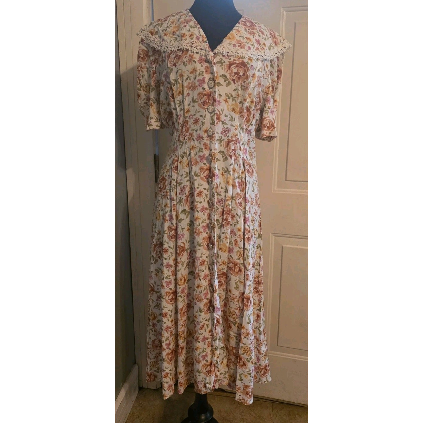 Vintage 80s 90s Betsys Things Dress Heritage Cottage Prairie Modest 13/14