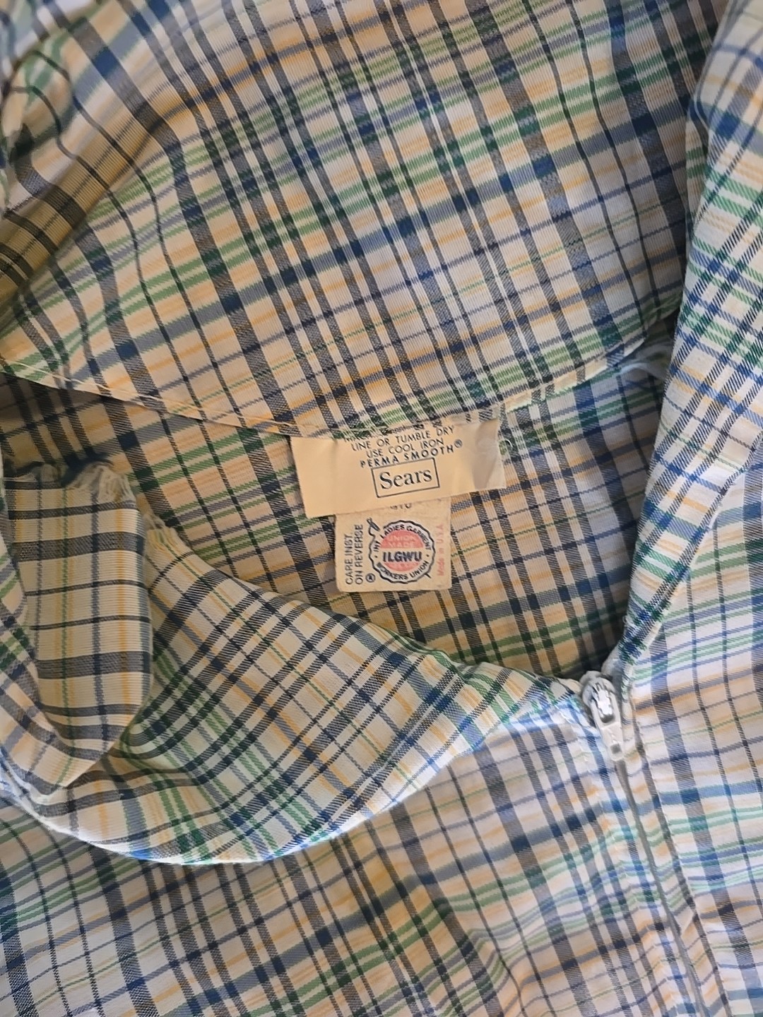 Vintage Sears Fashions Sz 16 Womens Plaid House Dress USA 60’s