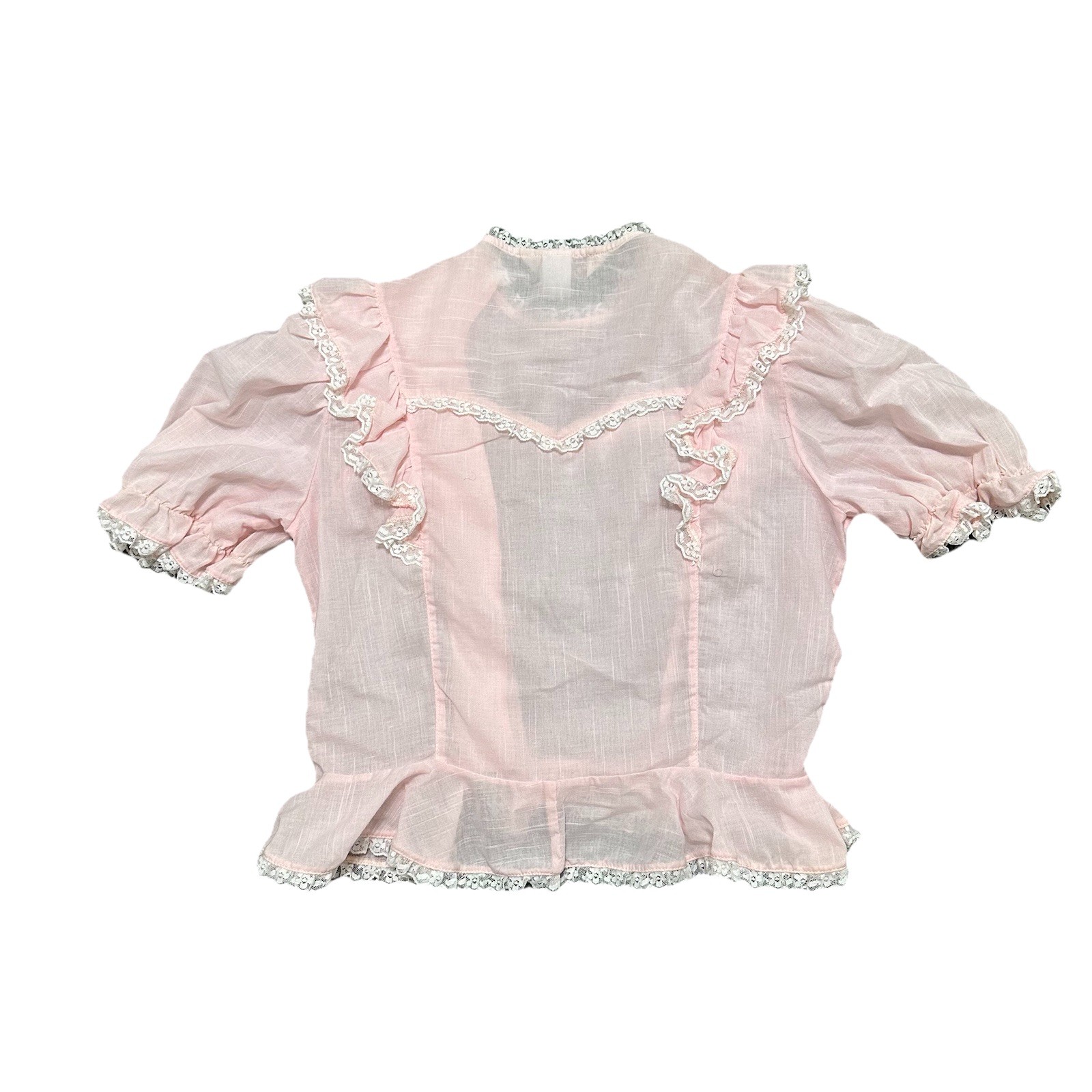 VTG 1970s Western Bib Shirt Lace Cottagecore Size 36 NOS Stage West by Prior